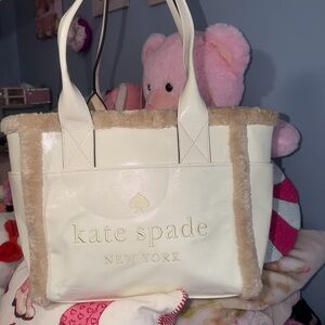 kate spade Cream Fur ToteBag
